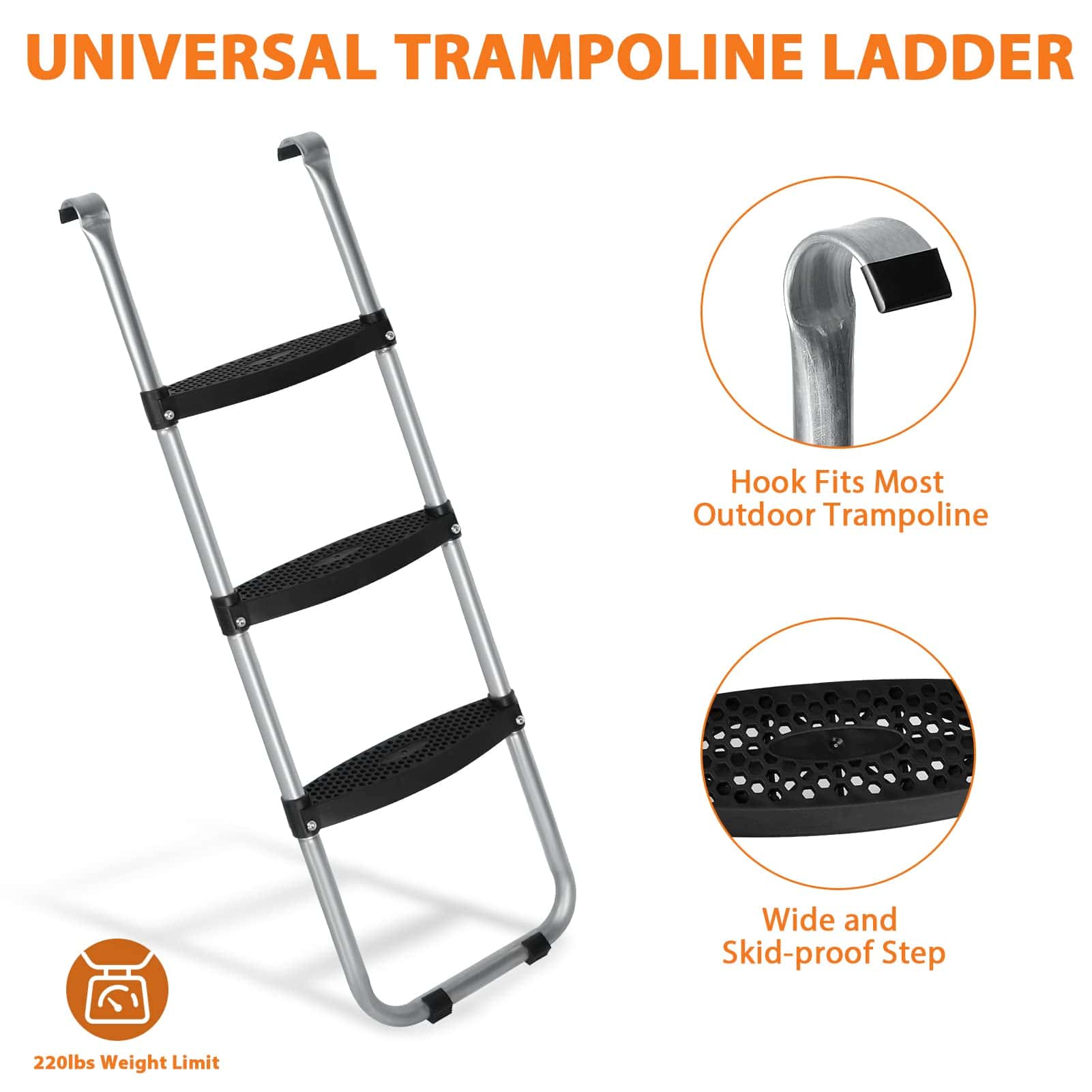 Fuliuna Universal Trampoline Ladder Slide kit, 3 Pasos - Imagen 7