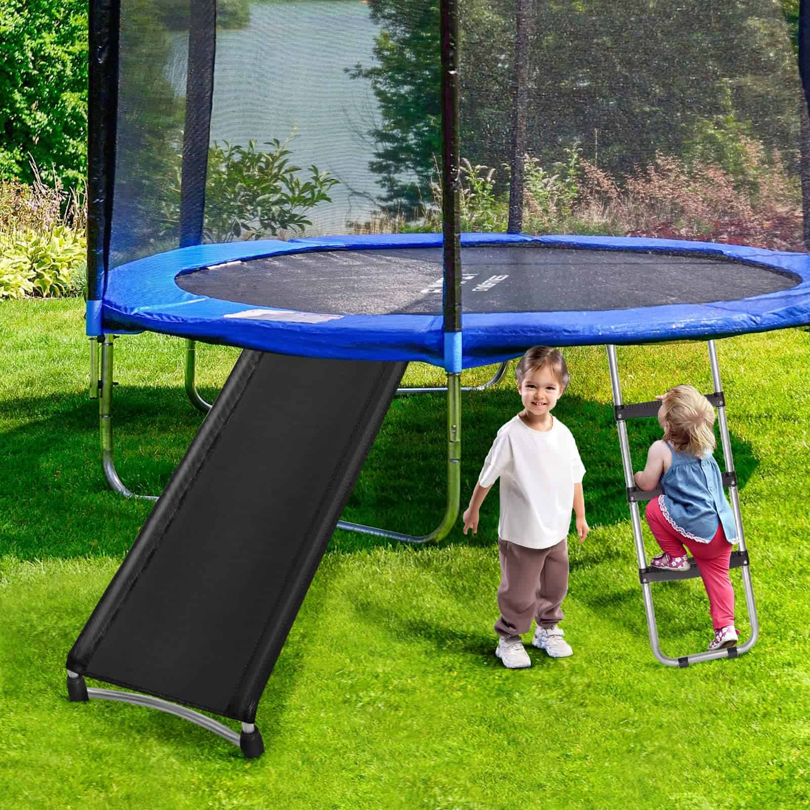 Fuliuna Universal Trampoline Ladder Slide kit, 3 Pasos - Imagen 4