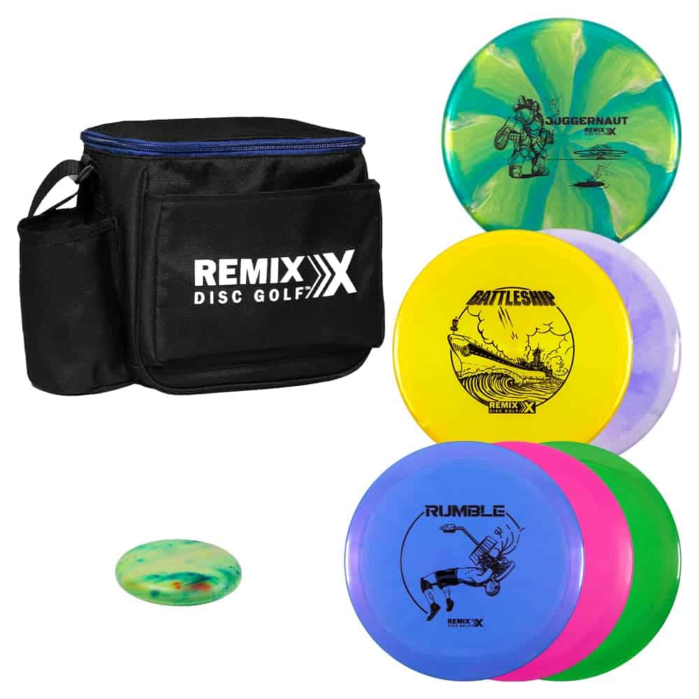 Bolsa Inicial de Disc Golf Remix + Set de 6 Discos