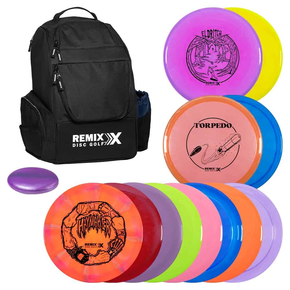 Mochila Deluxe de Disc Golf Remix + Juego de 12 Discos