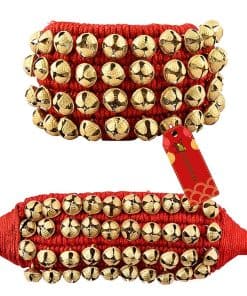 Campanas de Gran Ghungroo de Latón (Pad de 4 Líneas, Rojo,
