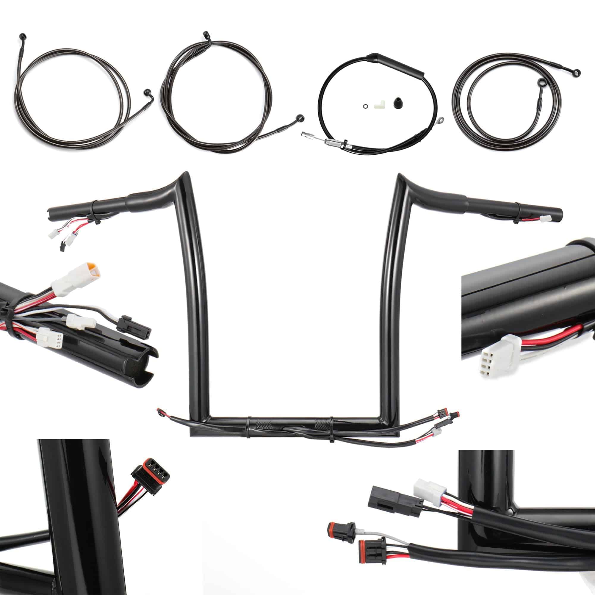 TIGERSGATE Manillar de 14" Ape Hanger de 1.25" de Altura