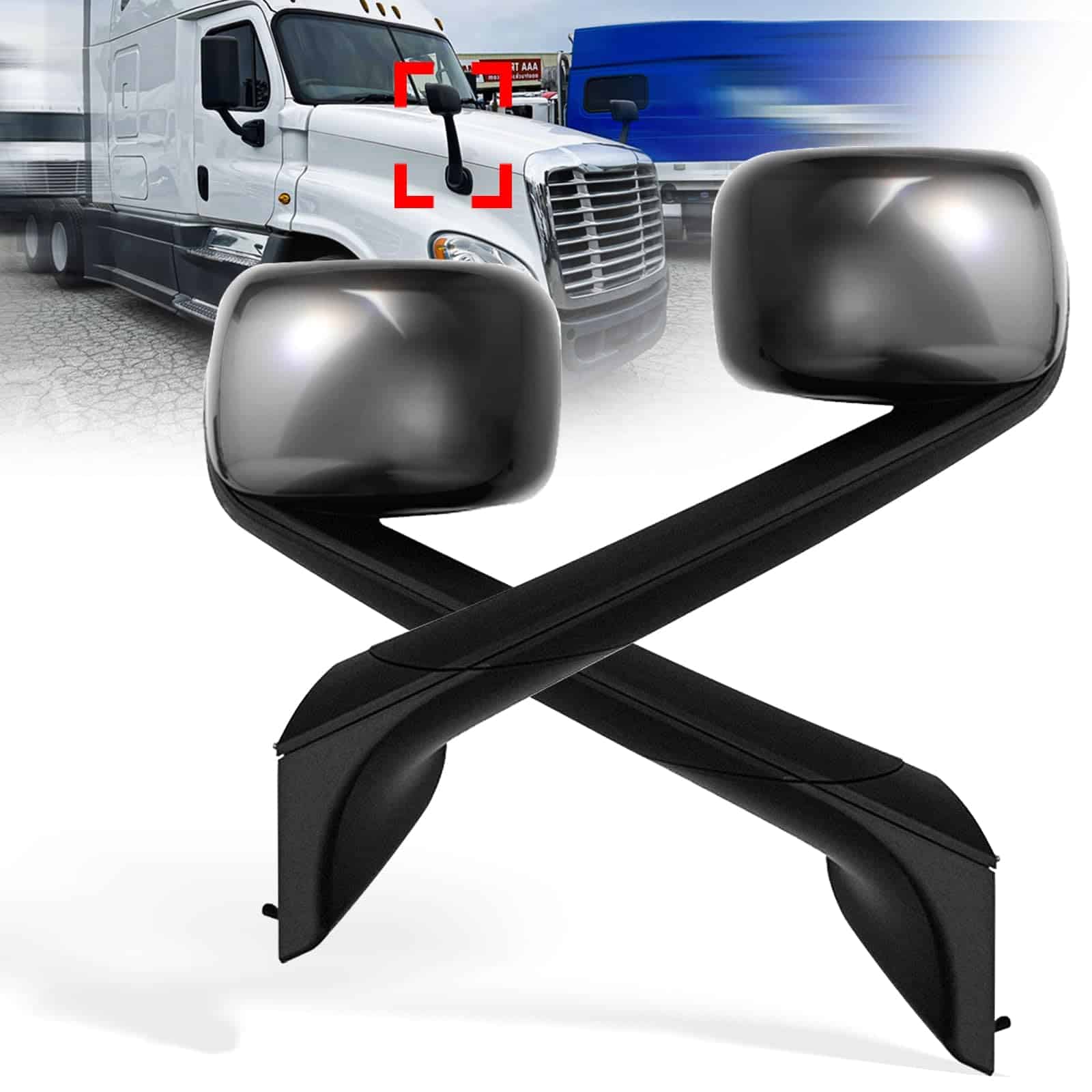 Par de espejos de capó calefaccionados negros WANLLY para