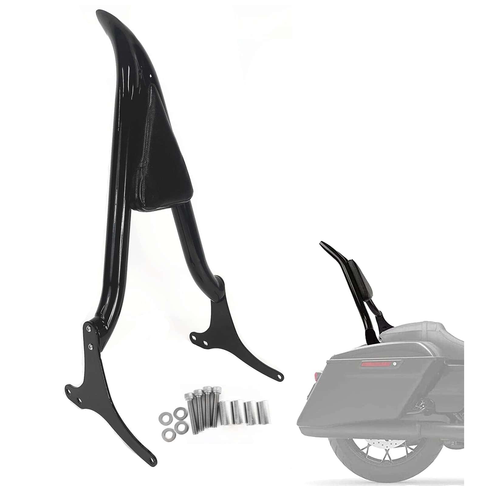 Respaldo para pasajero Sissy Bar negro compatible con