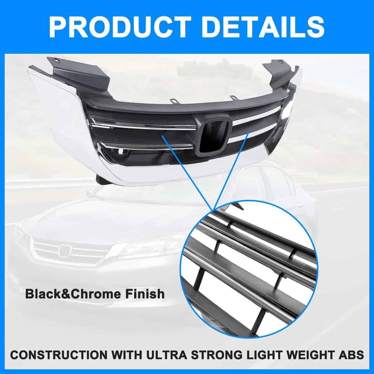 Rejilla delantera cromada para parachoques delantero para - Imagen 6