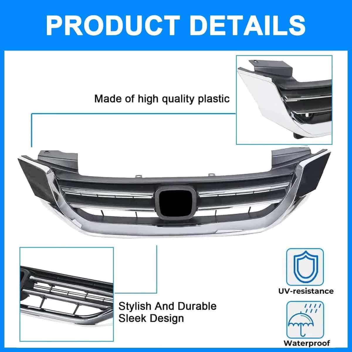 Rejilla delantera cromada para parachoques delantero para - Imagen 5