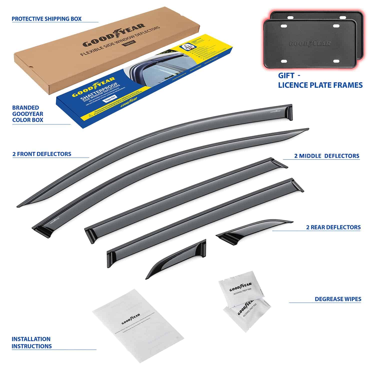 Deflectores de ventanas irrompibles Goodyear -Humo Premium - Imagen 6