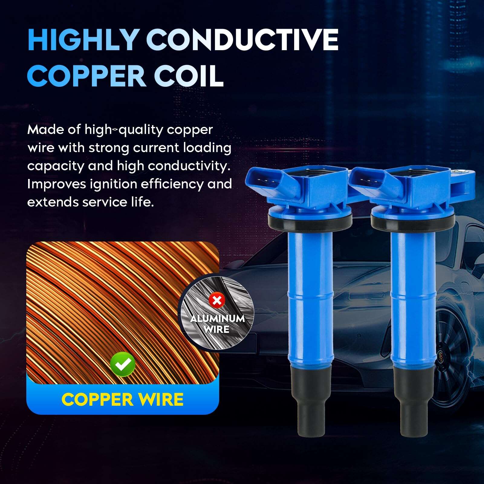 Paquete de 4 Bobinas de Encendido para Toyota Camry Corolla - Imagen 4