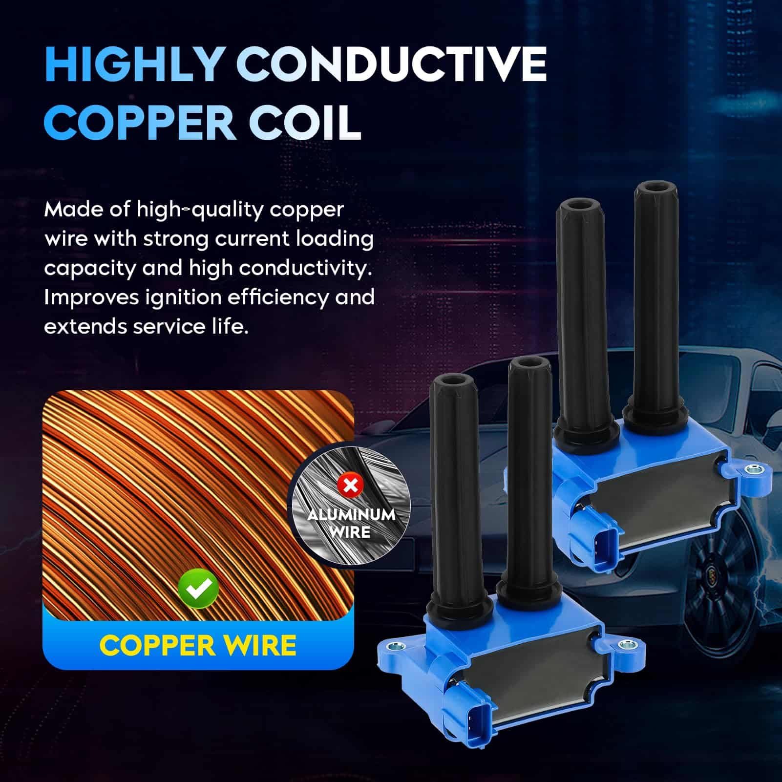 Paquete de bobina de encendido para 05-10 Chrysler 300, - Imagen 4