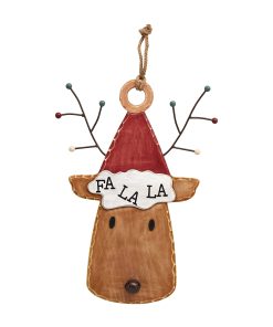 Colgante de Puerta de Navidad Mud Pie, Reno, 19" x 27"