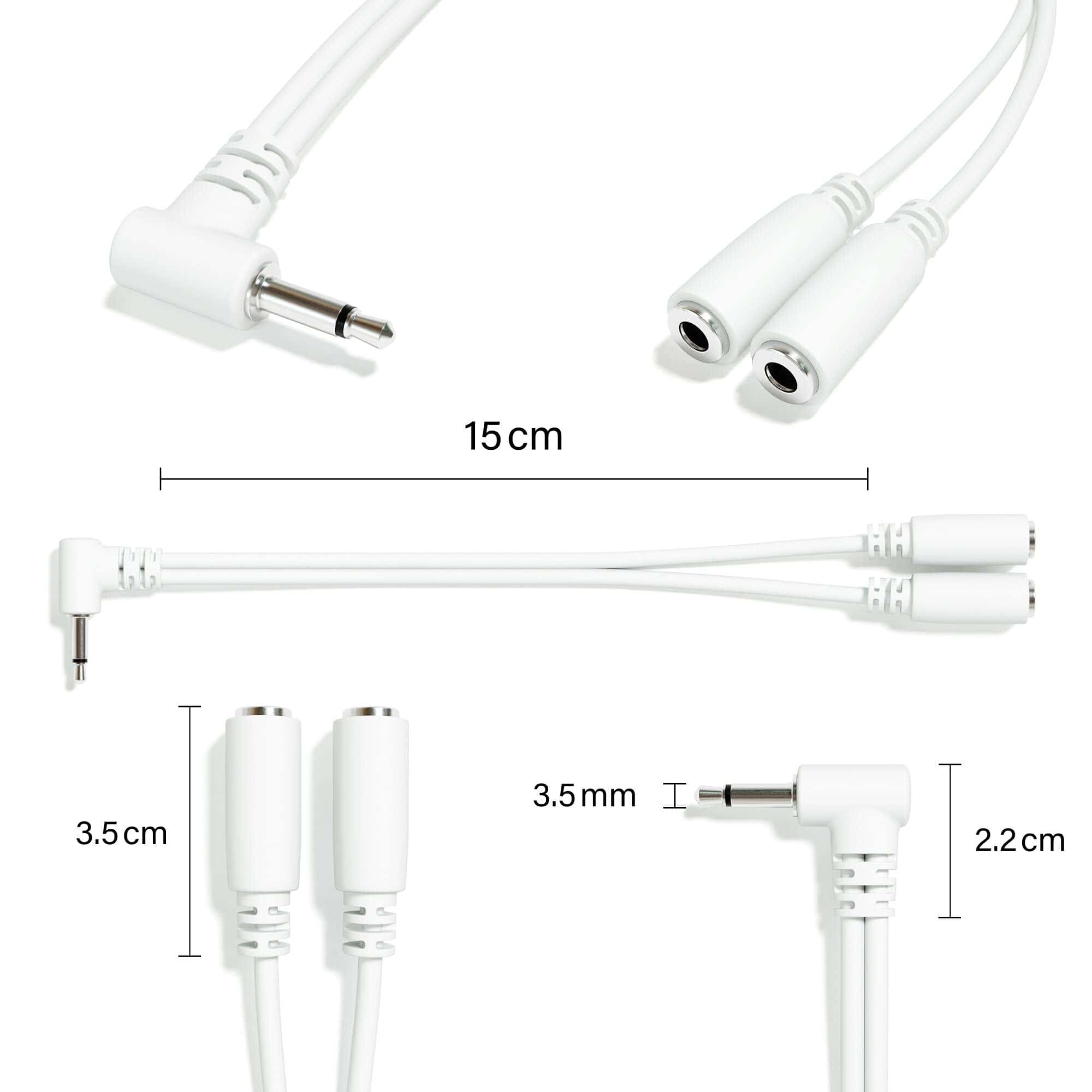 ExcelValley - 5-Pack - Cable Divisor Y de Ángulo Recto - TS - Imagen 3