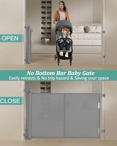 Puerta de bebé retráctil de 59" con diseño de tira - Imagen 5