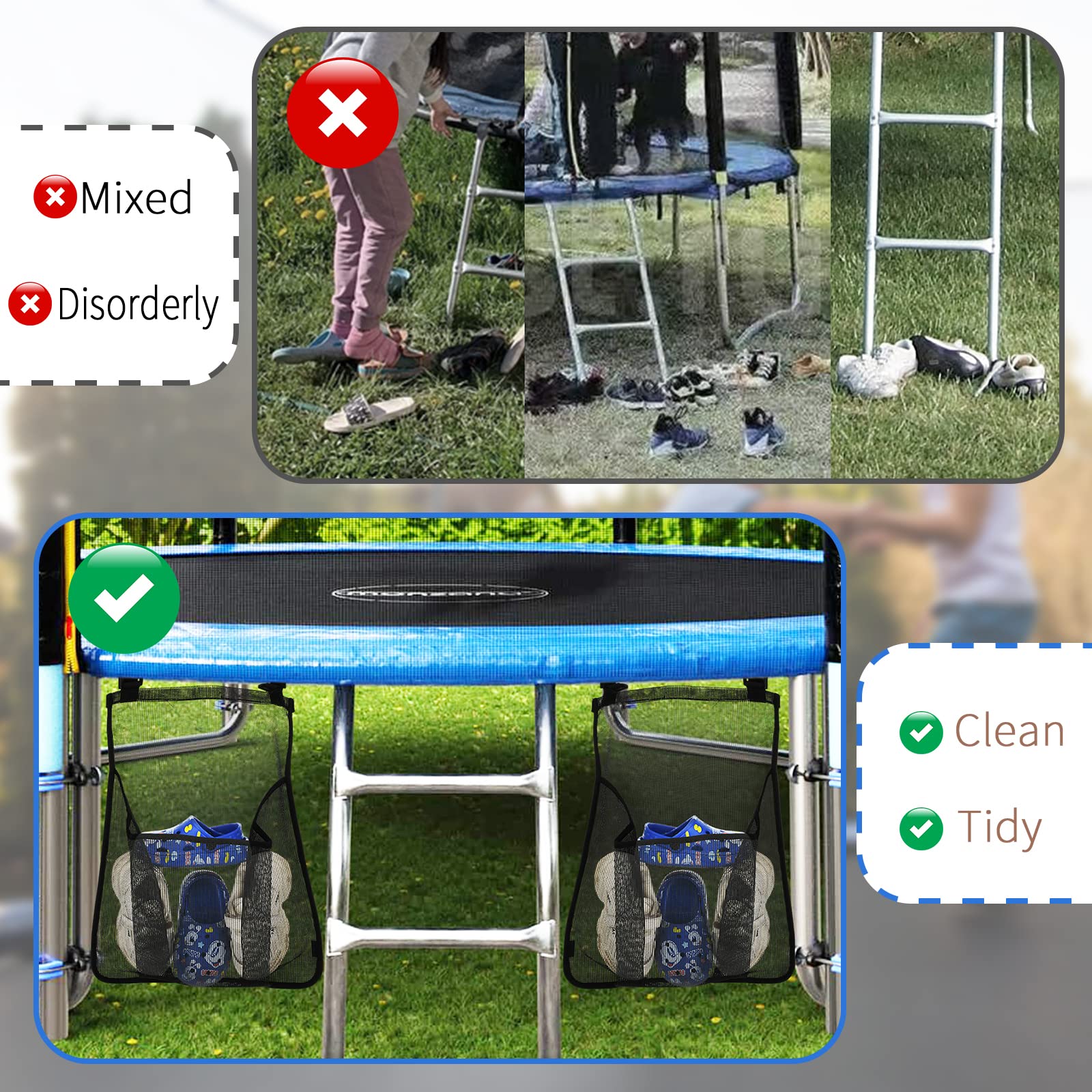 2 Piezas Bolsa de Zapatos para Trampolín, Bolsa de - Imagen 5