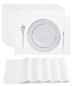 Manteles de papel desechables blancos para mesa de comedor