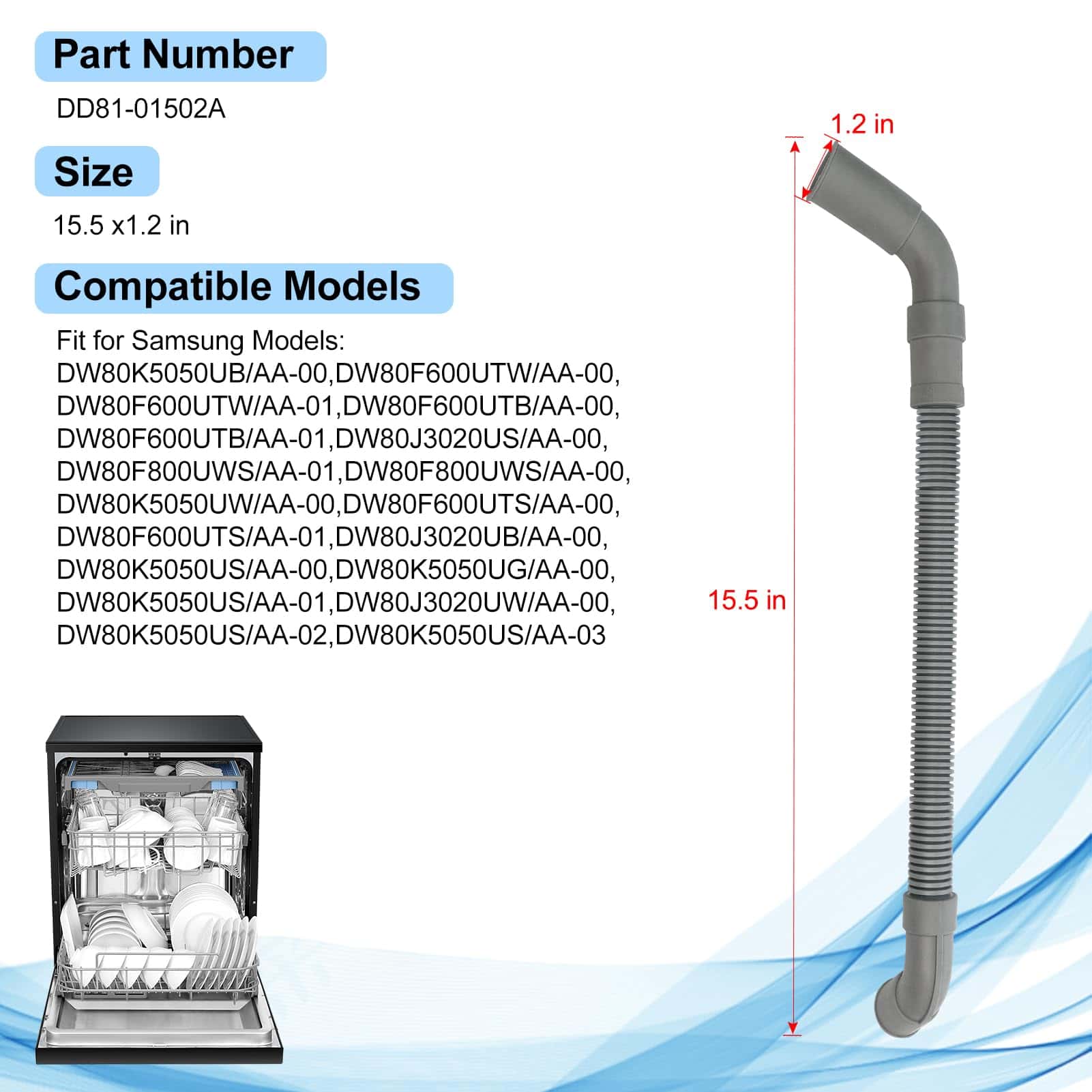 Manguera interior de lavavajillas universal D.I.Accessa - Imagen 3