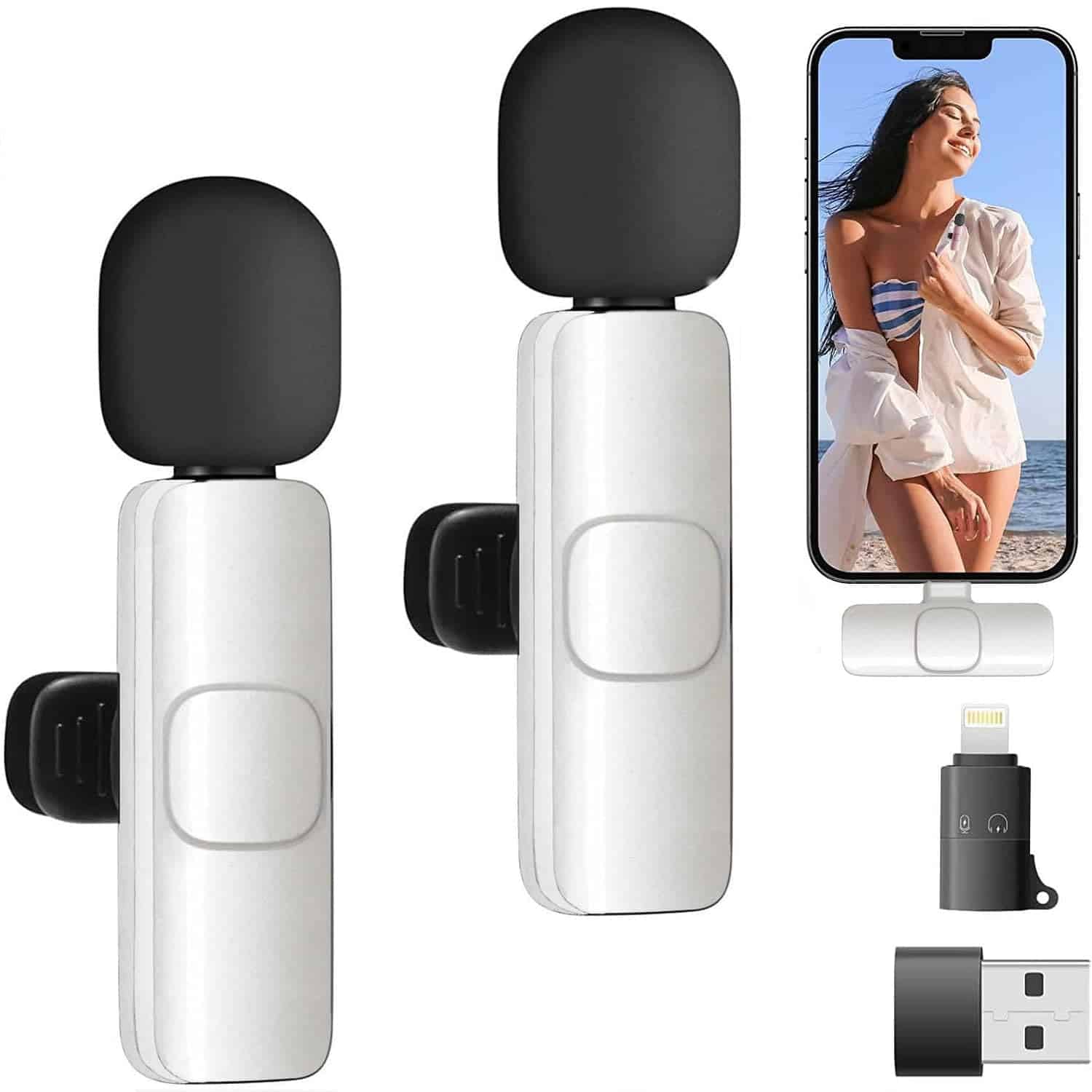 Micrófono Lavalier Inalámbrico para -Blanco