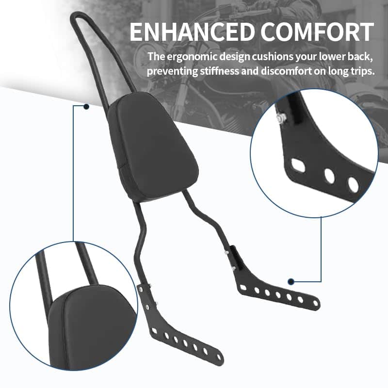 Nuevo Respaldo de Asiento Trasero Cromado Sissy Bar - Imagen 6