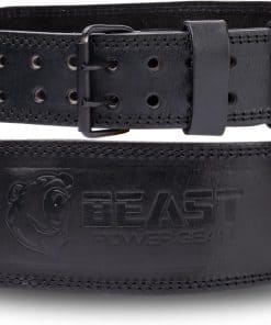 Cinturón de Levantamiento de Pesas de Cuero -Negro Sólido