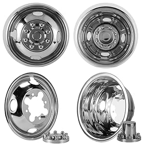 VICOJETOR 4pcs 16" Simuladores de Rueda de Acero Inoxidable - Imagen 5