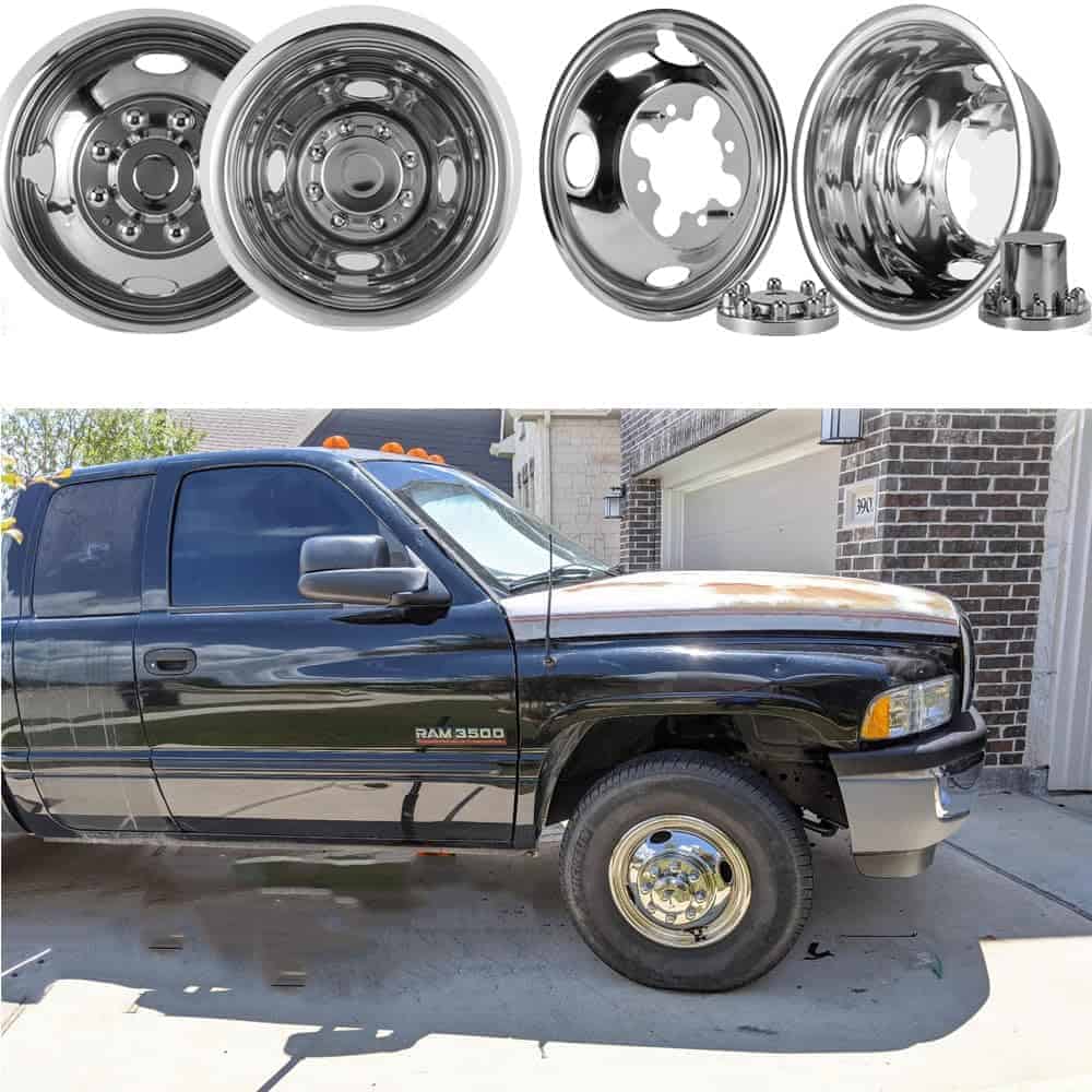 VICOJETOR 4pcs 16" Simuladores de Rueda de Acero Inoxidable - Imagen 4