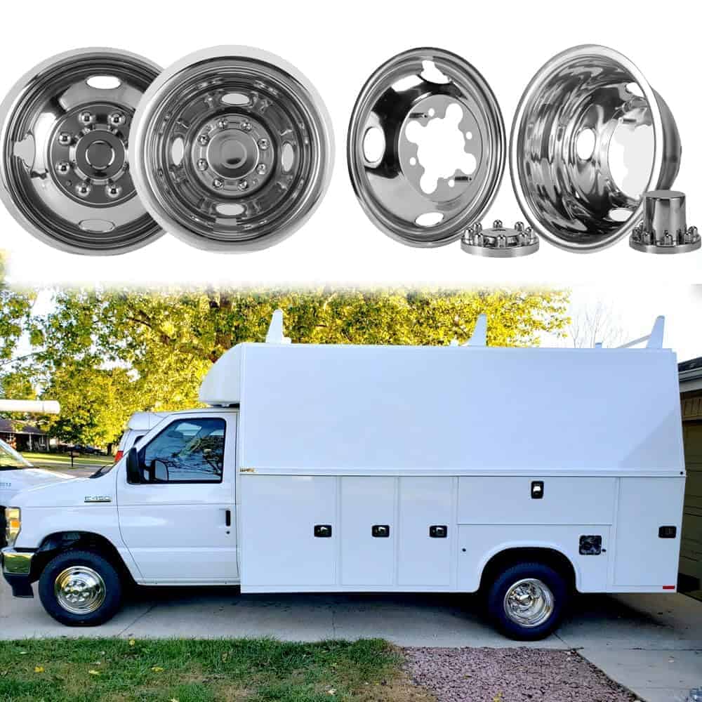 VICOJETOR 4pcs 16" Simuladores de Rueda de Acero Inoxidable - Imagen 3