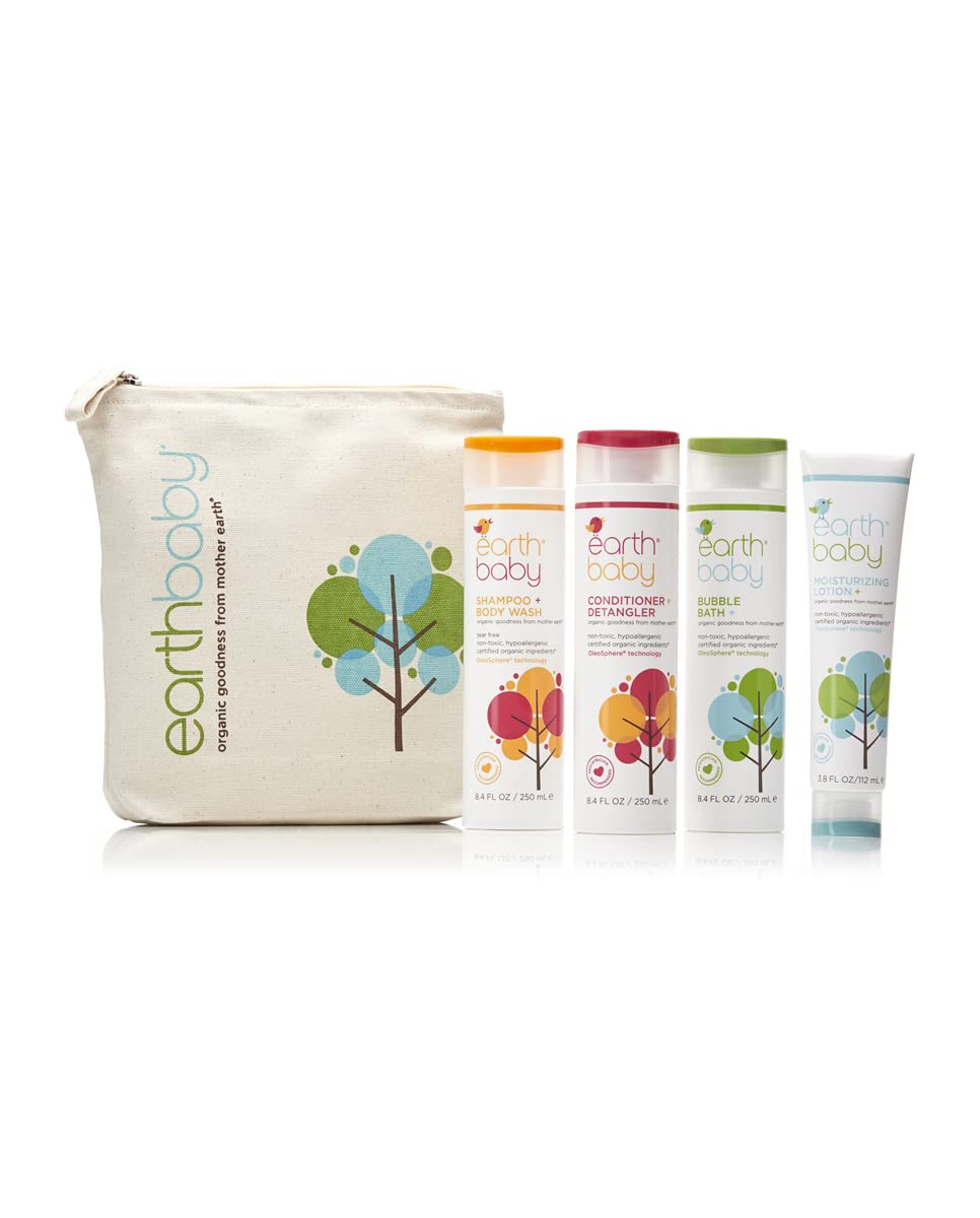 Kit Esencial de Baño para Bebés Earth Baby, Hipoalergénico