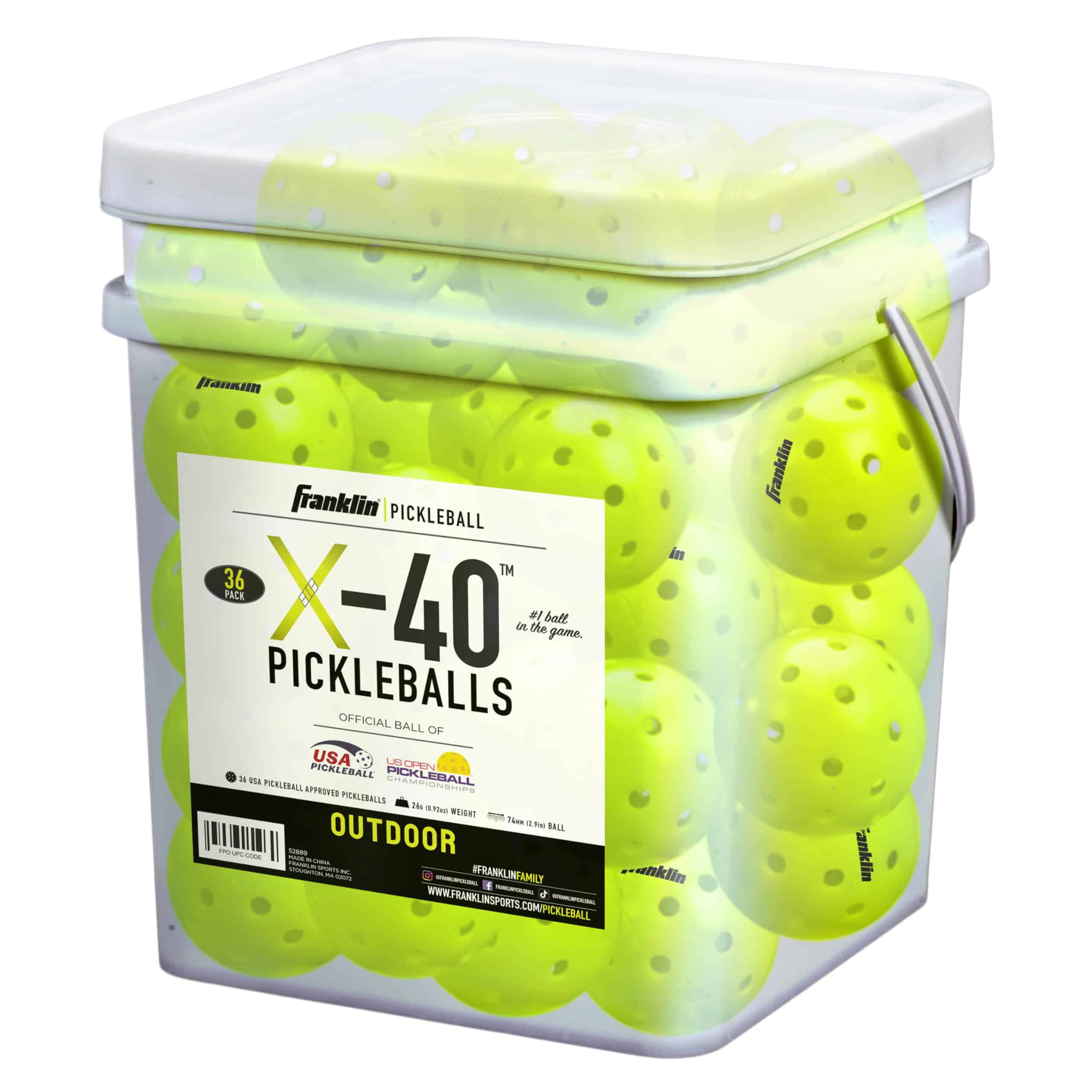 Franklin Sports X-40 Pelotas de Pickleball Amarillas -