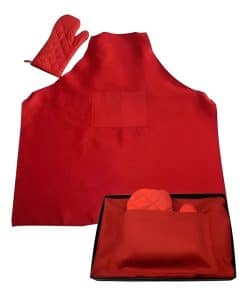 Delantal PresenceHHH De Luxe con guantes de barbacoa y