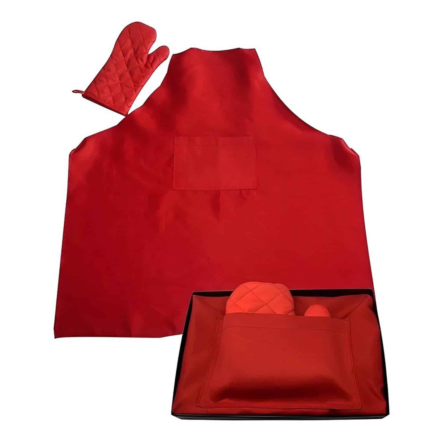 Delantal PresenceHHH De Luxe con guantes de barbacoa y