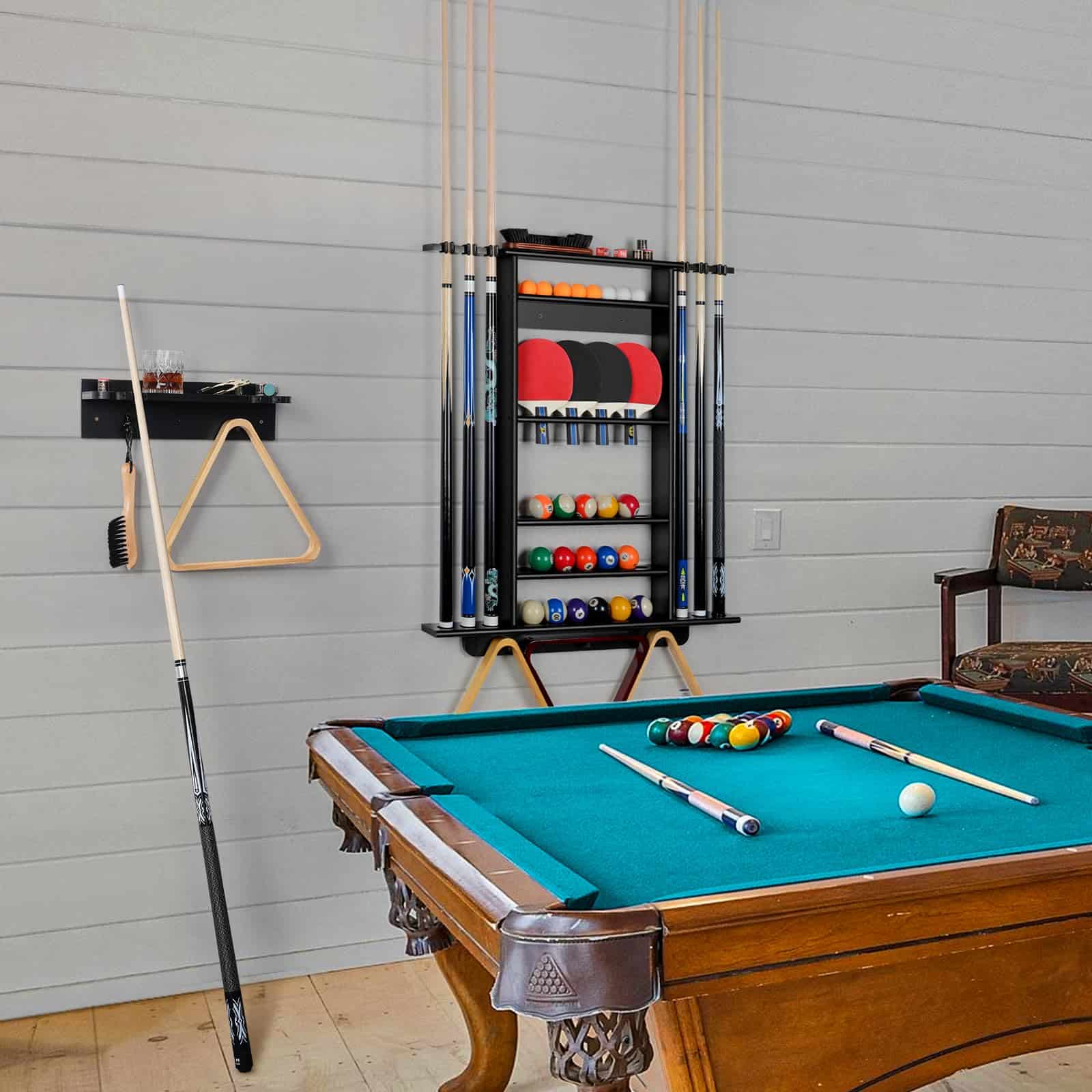 Soporte de Billar de Bambú para Pared XCSOURCE, 4 Soportes - Imagen 9