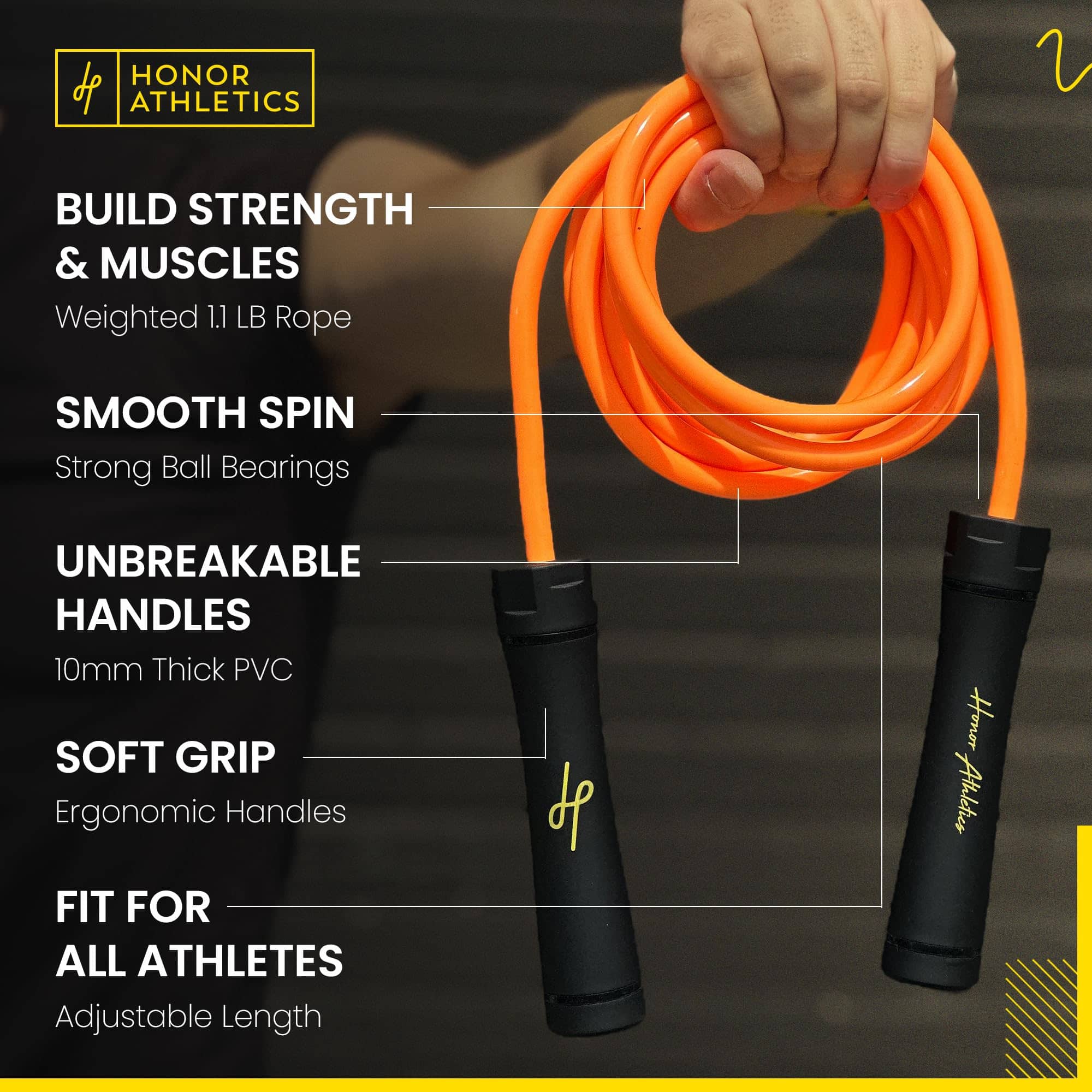 Cuerda para saltar pesada de 1.1lb Honor Athletics para - Imagen 3