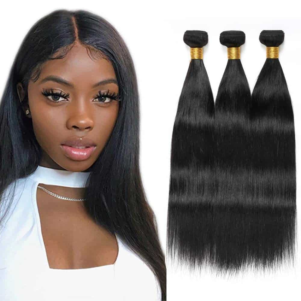 Paquete de Extensiones de Cabello Humano Liso Natural Negro
