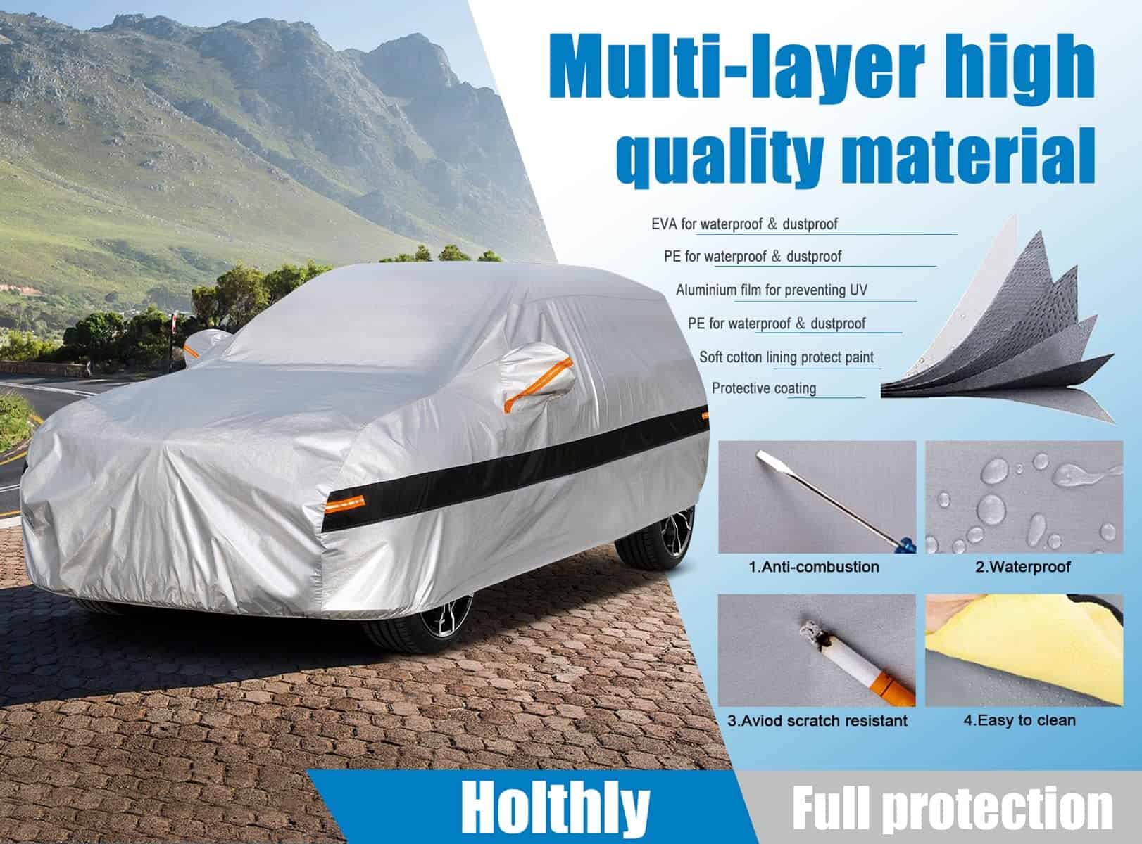 Cubierta para Auto Holthly de 10 Capas Impermeable para - Imagen 4