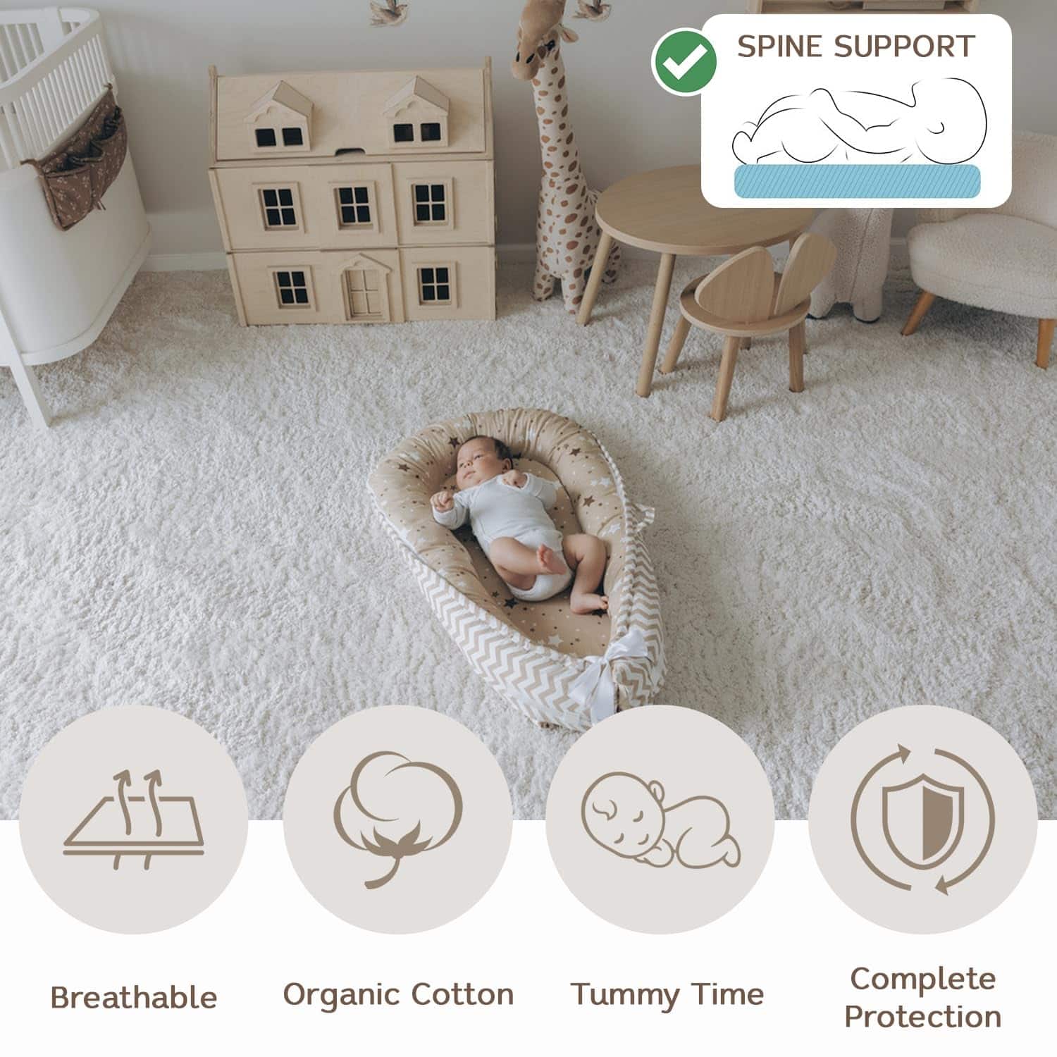 Nido para Bebé Aila+Aiden, Lounger para Bebé, Lounger de - Imagen 3