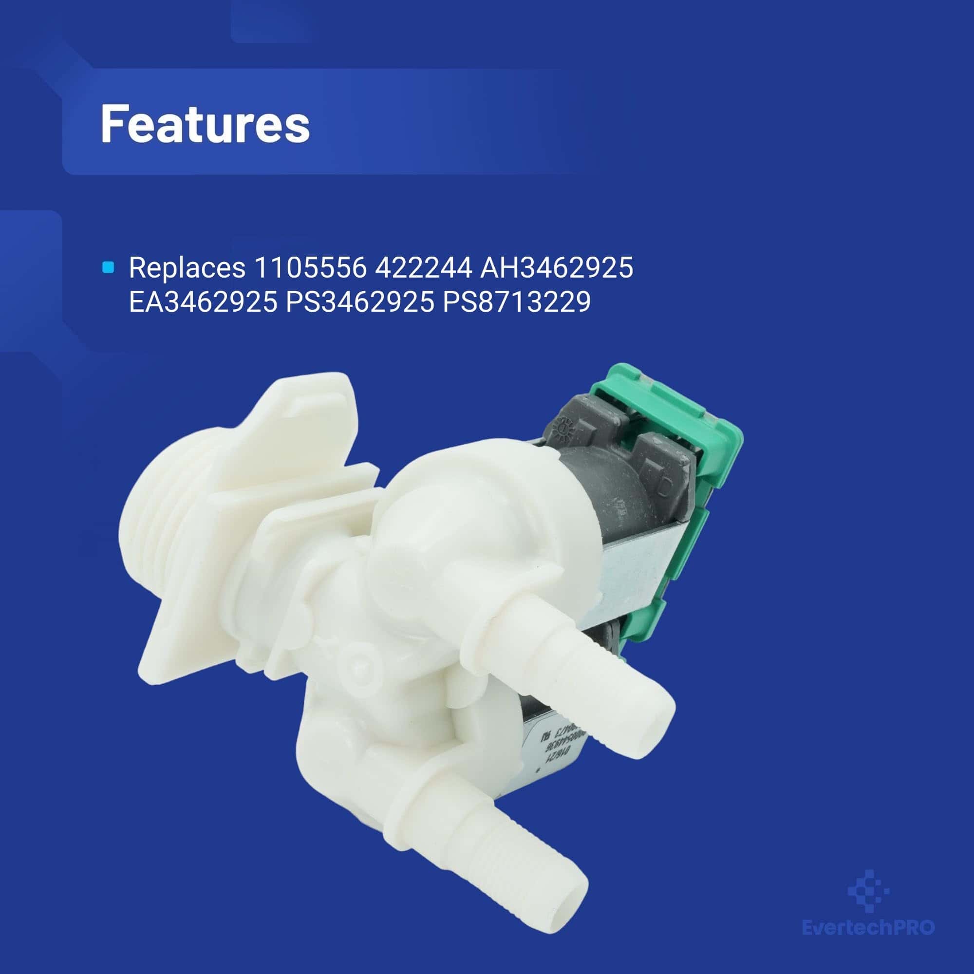 EvertechPRO 422244 Válvula de Agua para Lavadora Bosch - Imagen 5