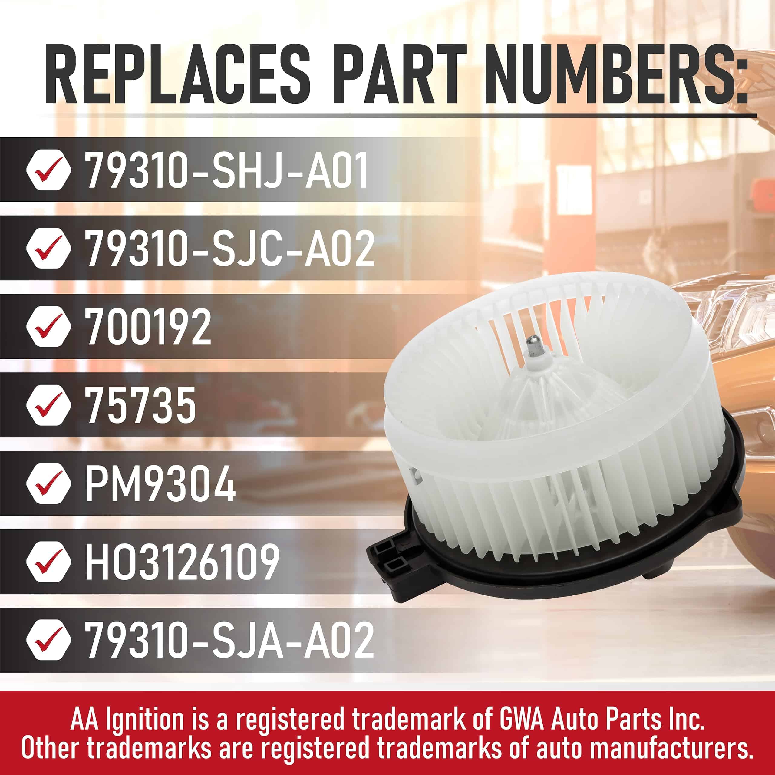 Motor del soplador del HVAC delantero de reemplazo con - Imagen 4