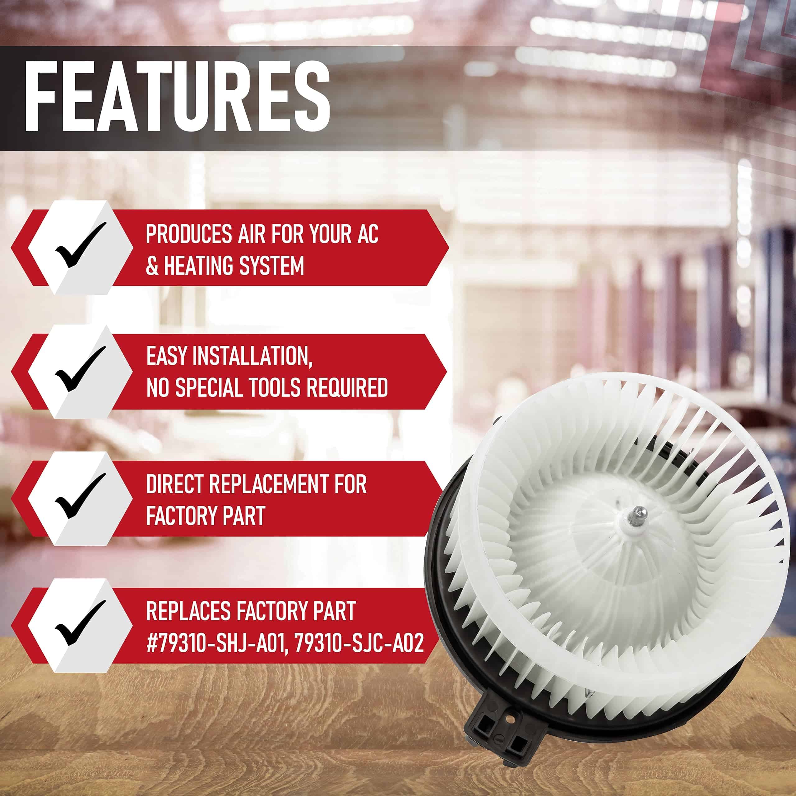 Motor del soplador del HVAC delantero de reemplazo con - Imagen 3