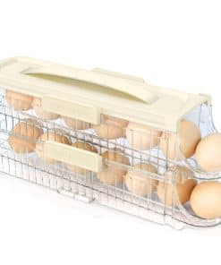 Porta huevos Sekonow para refrigerador con asa, organizador