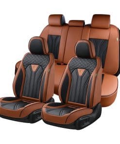 Fundas de Asiento de Cuero FLORICH, Juego -Marrón y Negro