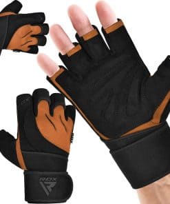 Guantes de Levantamiento de Pesas RDX con -TAN NEGRO