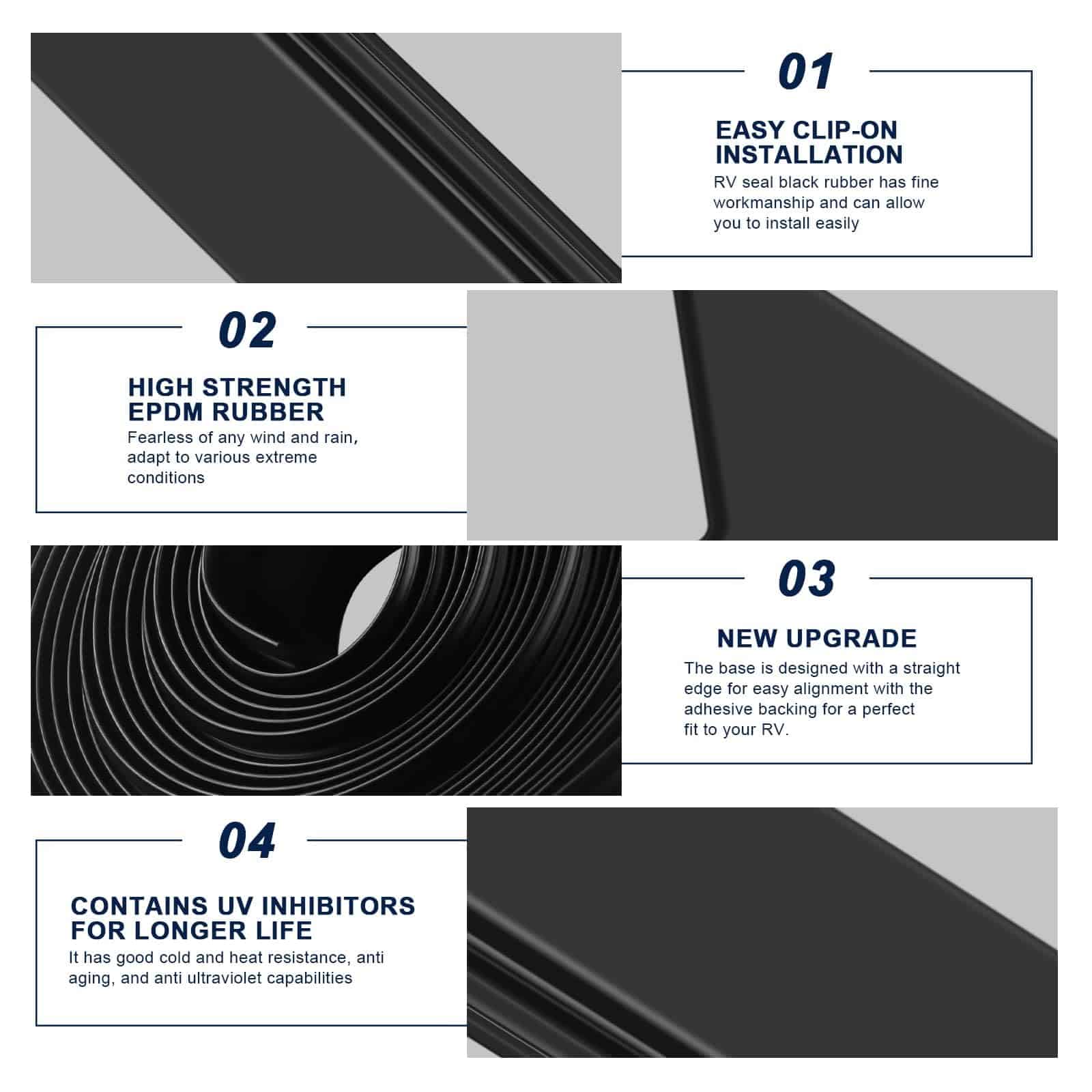 Sello de Deslizamiento para RV de 35 pies - Goma Negra - Imagen 5