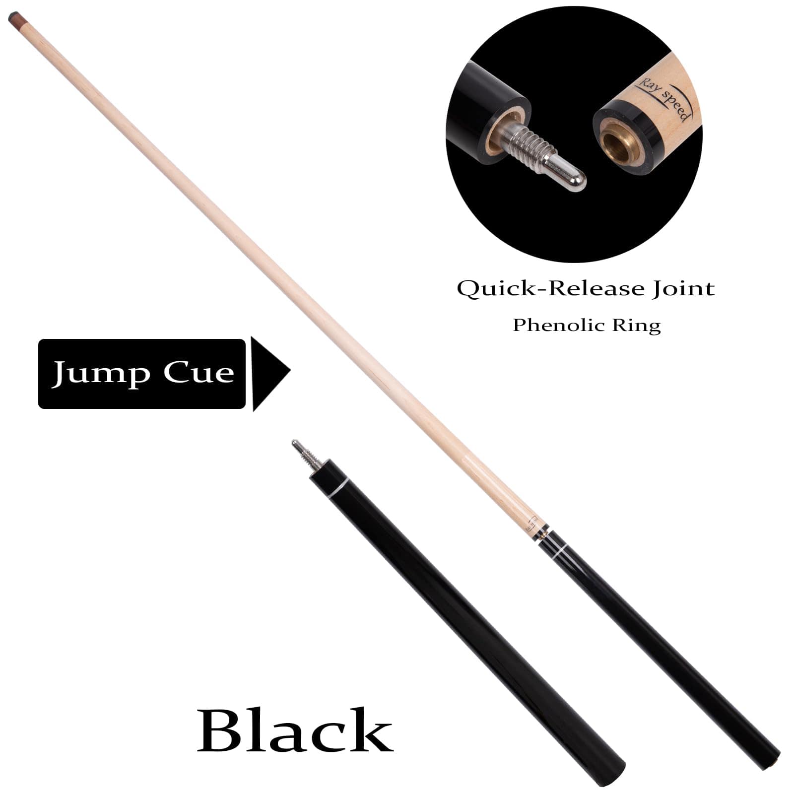 Ray speed Heavy Hitter Jump Break Pool Cue, -Negro - Imagen 4