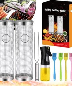 Cesta de Parrilla de Acero Inoxidable YMXHK, 2 PCS,