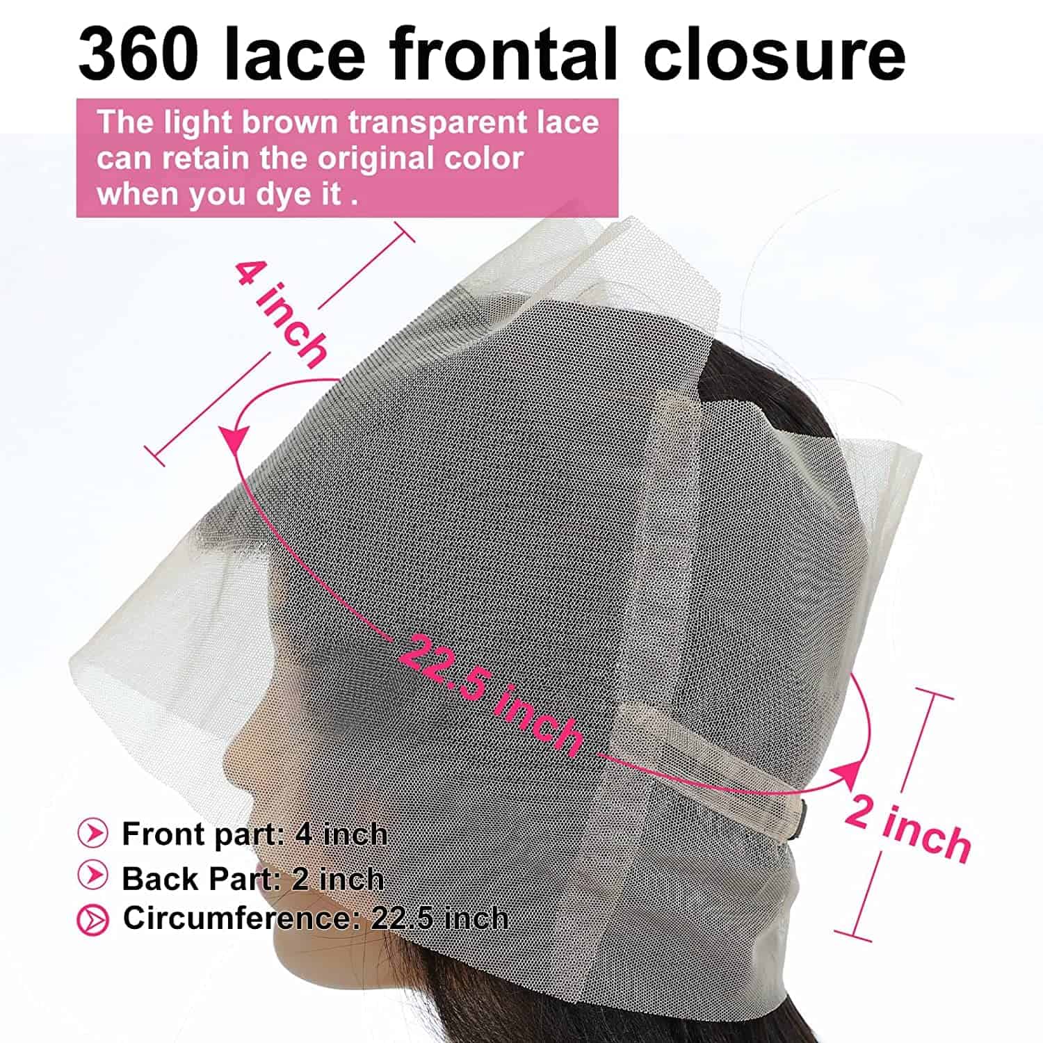 GYAJEP 360 Lace Frontal 360 HD Transparent Full Lace 12A - Imagen 5