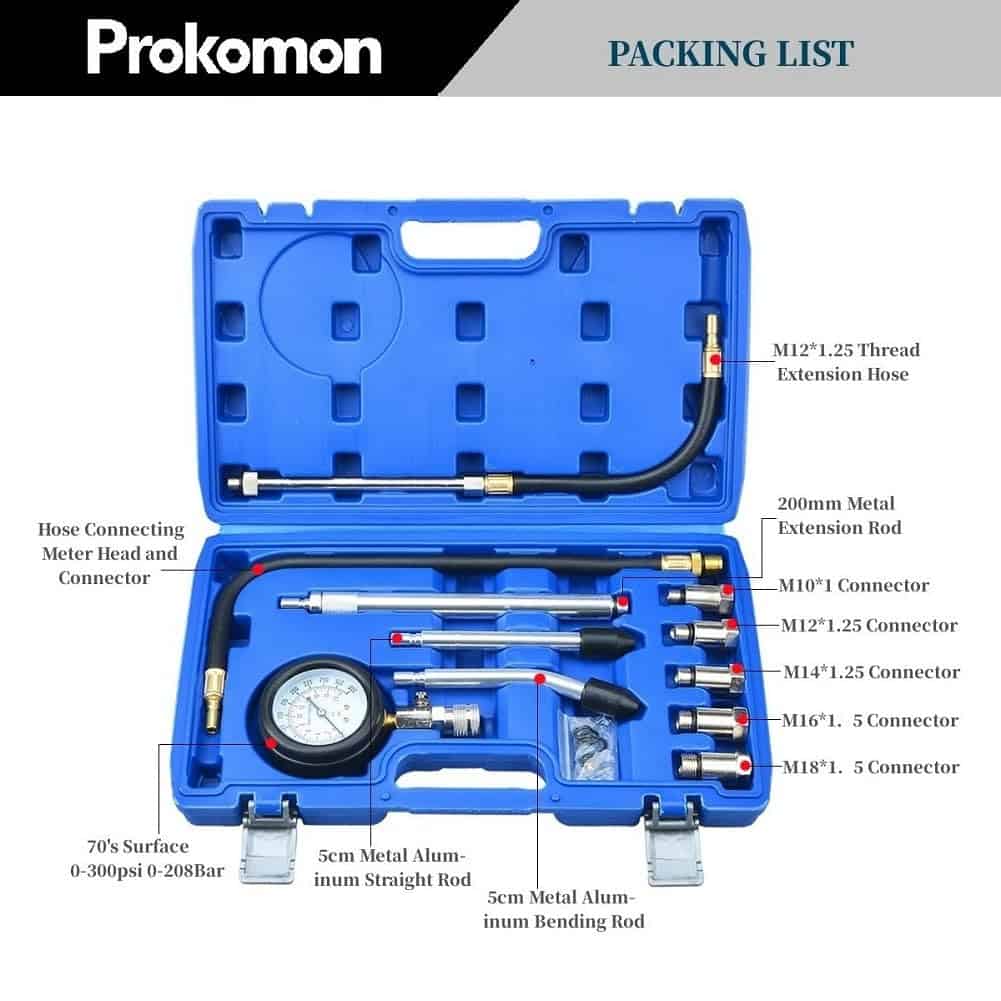 Kit de Prueba de Compresión de Motor de Gasolina Prokomon; - Imagen 3