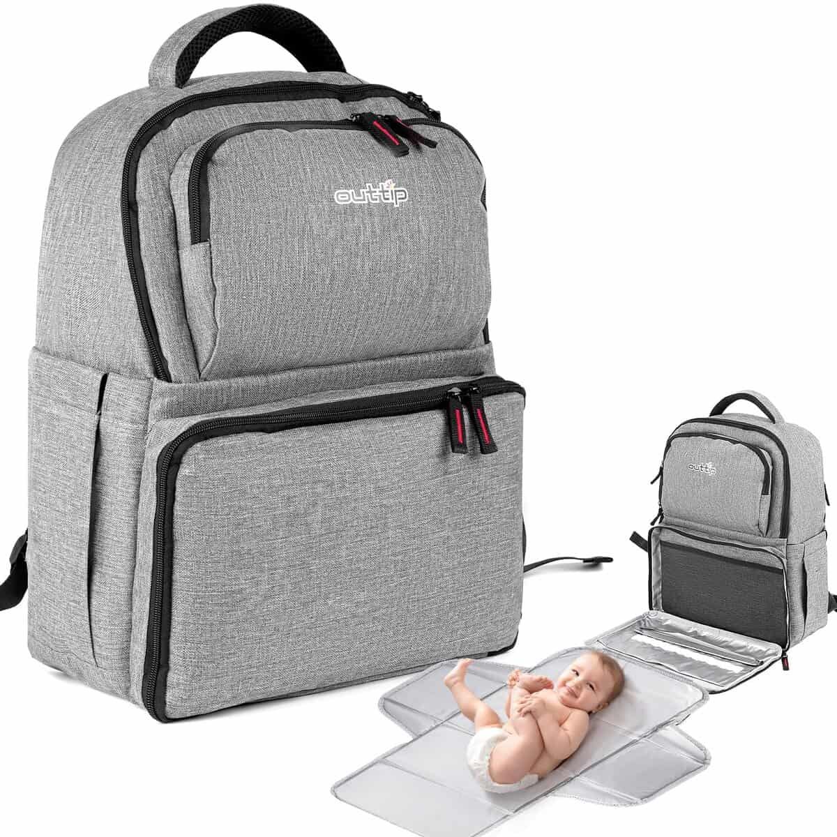 Mochila para pañales de bebé Outtip, con almohadilla