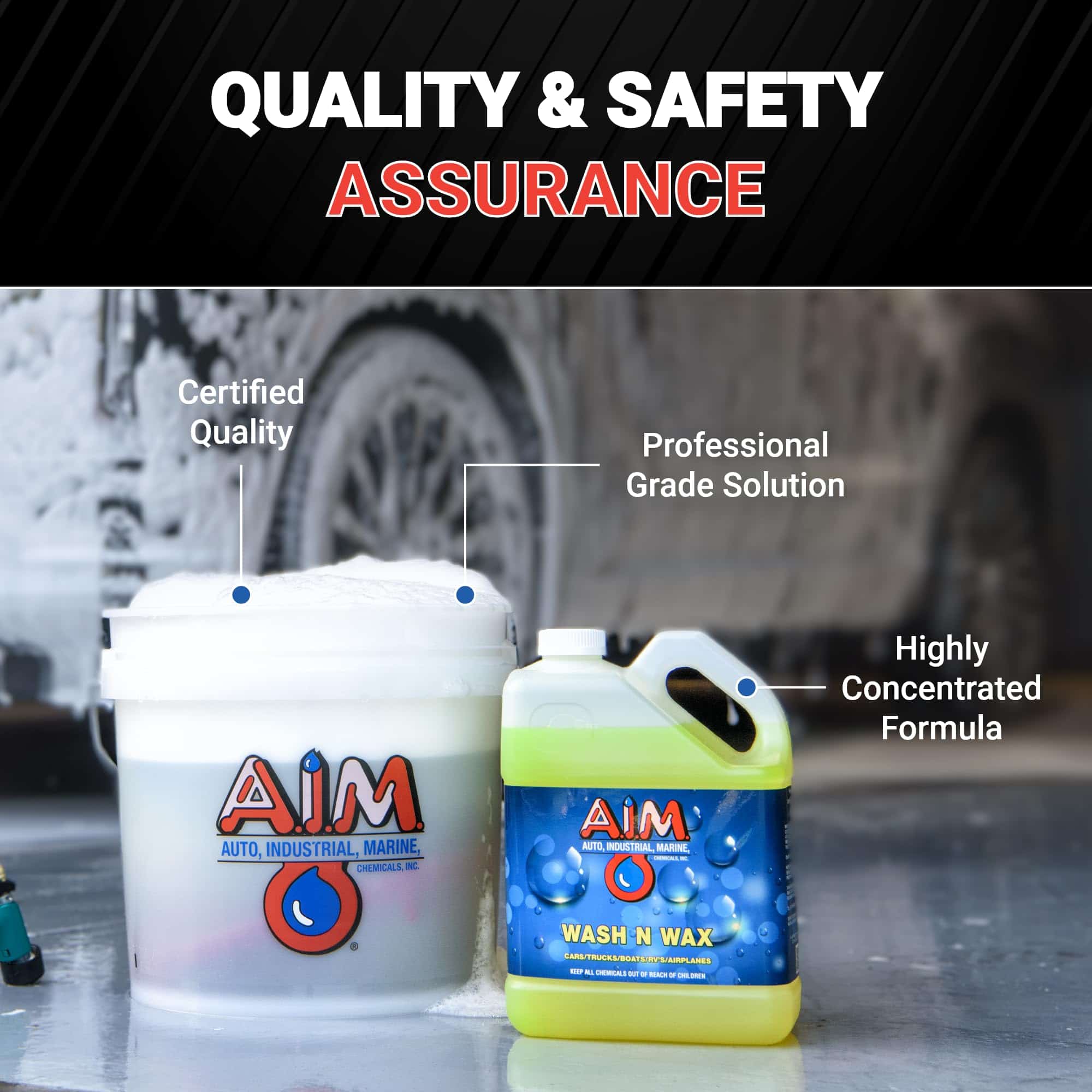 AIM Chemicals Wash N Wax Car Soap - pH neutral para autos, - Imagen 5