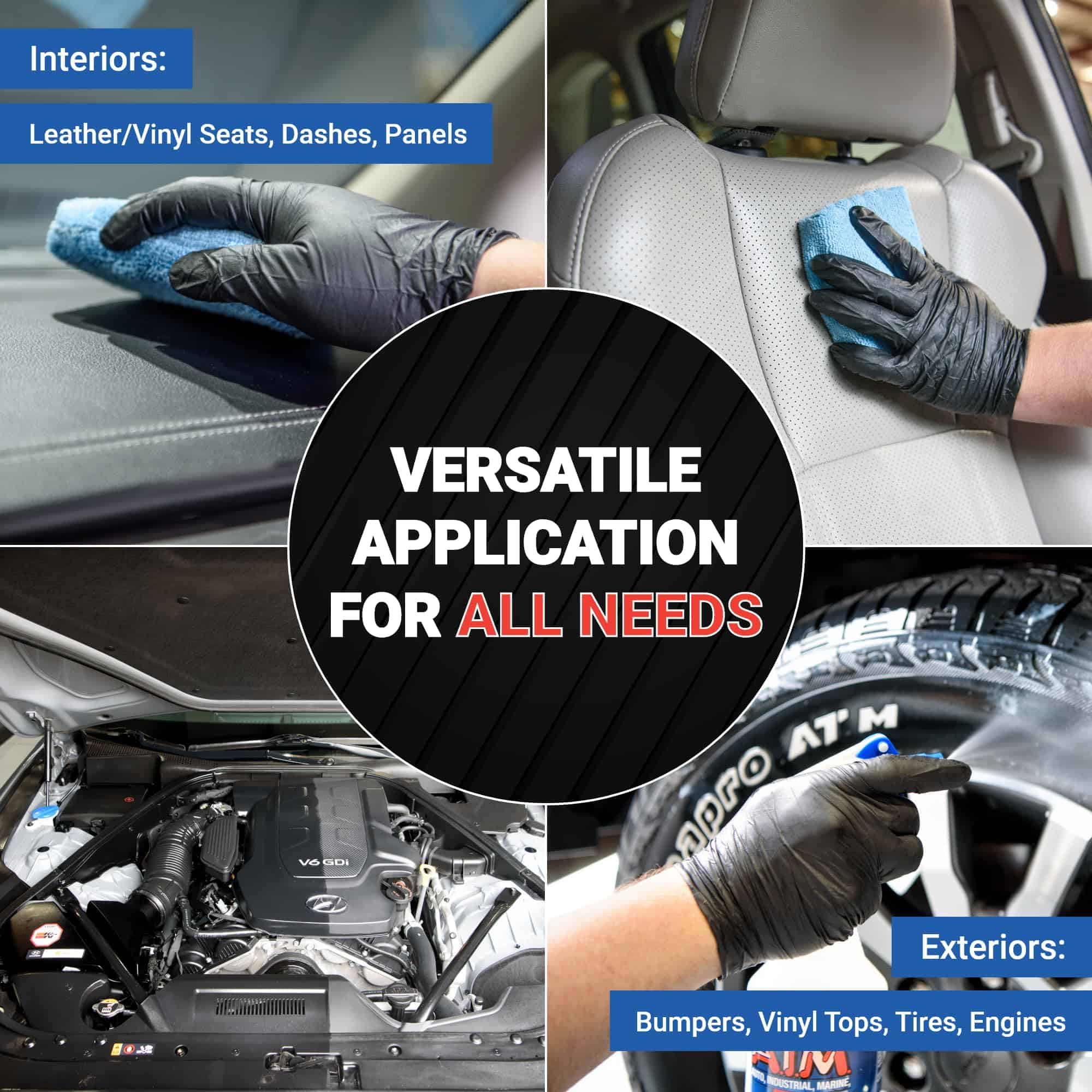 Aim Chemicals Vinilo Cuero Caucho Abrillantador Multi-Uso - Imagen 4