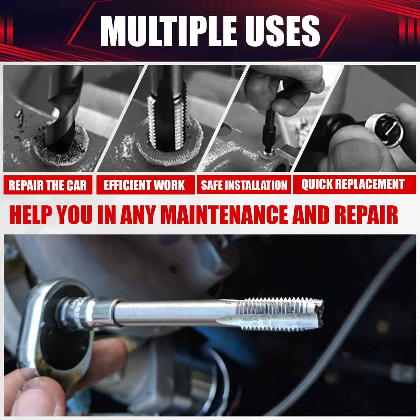 Kit de herramientas de reparación de roscas métricas - Imagen 7