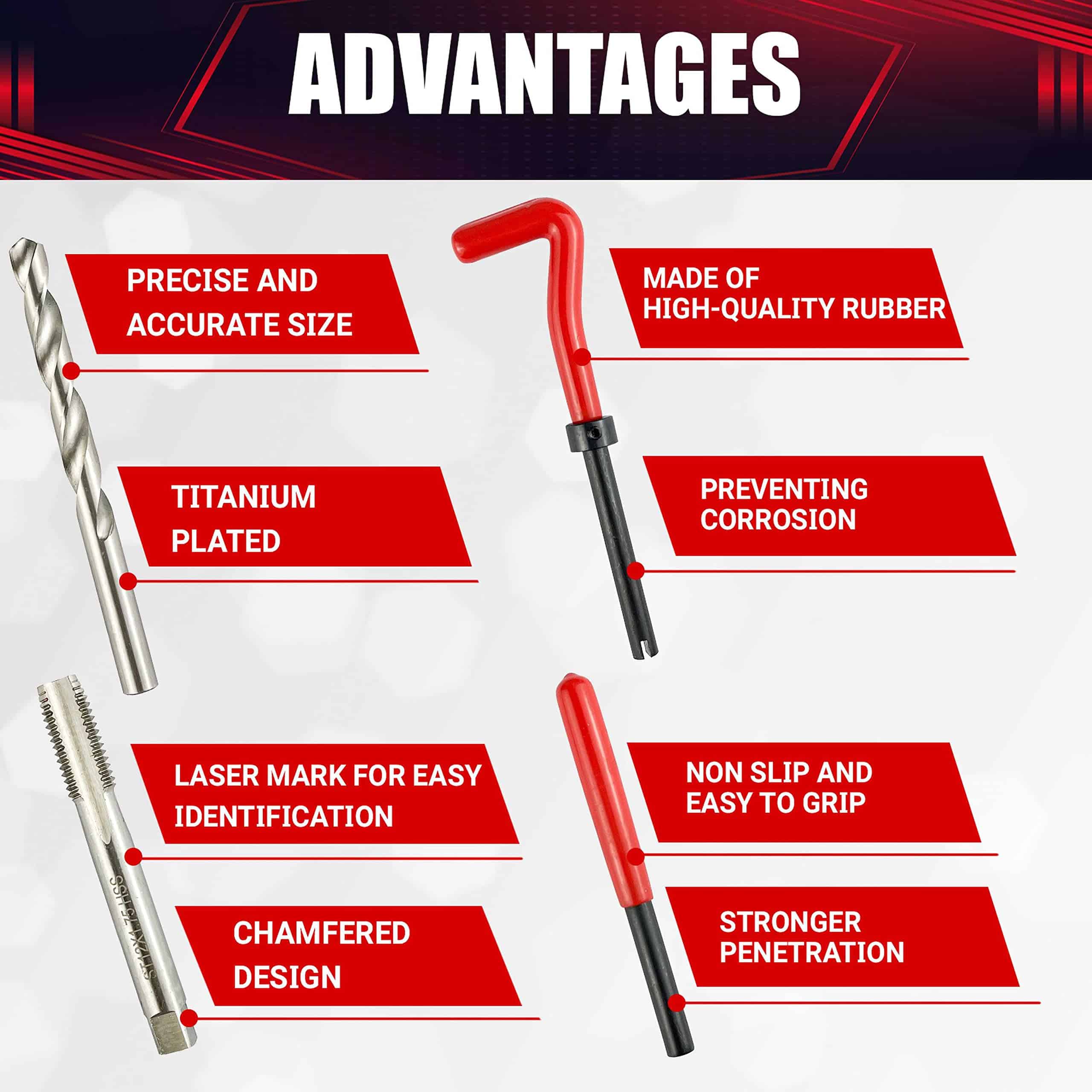 Kit de herramientas de reparación de roscas métricas - Imagen 5